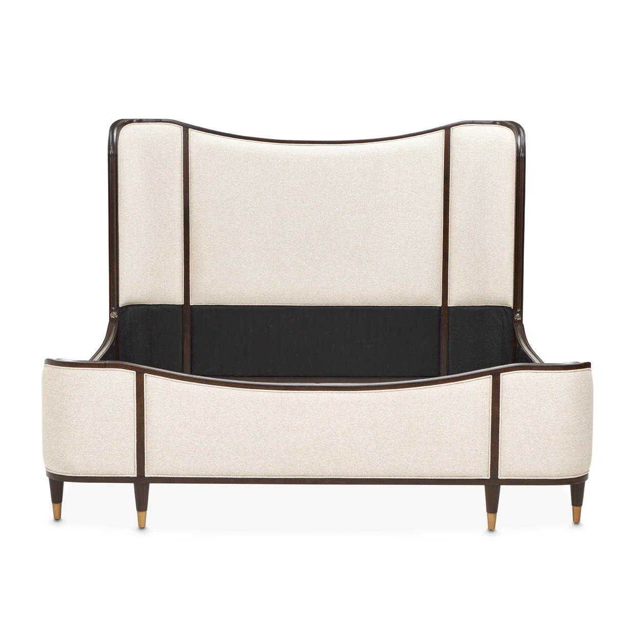 Camellia Field Warm Pecan/Linen Upholstered Bed - Ornate Home