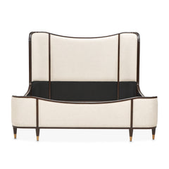 Camellia Field Warm Pecan/Linen Upholstered Bed - Ornate Home