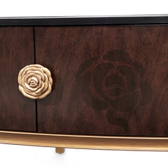 Camellia Field Warm Pecan Media Cabinet - Ornate Home