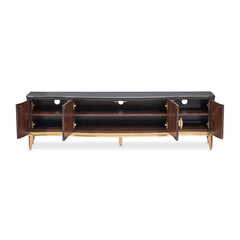 Camellia Field Warm Pecan Media Cabinet - Ornate Home