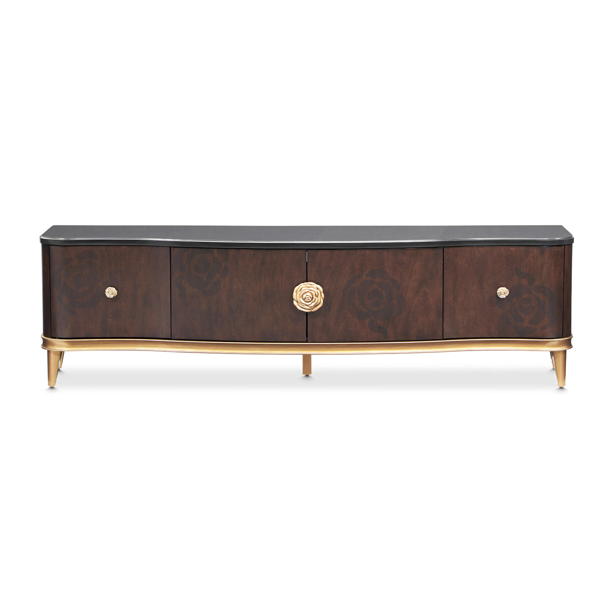 Camellia Field Warm Pecan Media Cabinet - Ornate Home