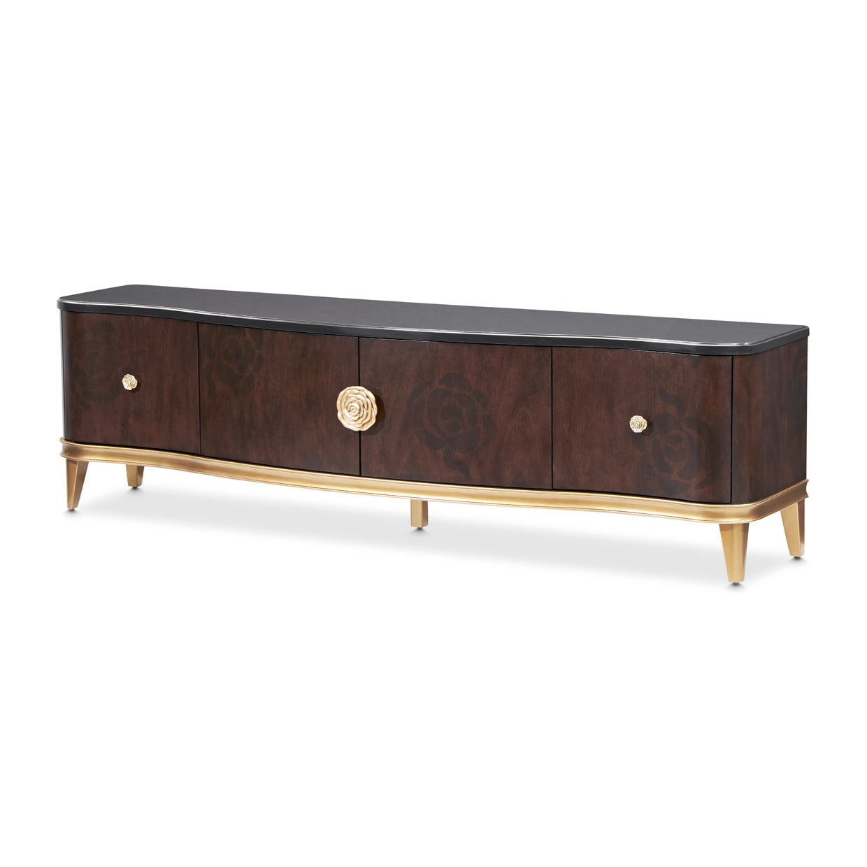 Camellia Field Warm Pecan Media Cabinet - Ornate Home
