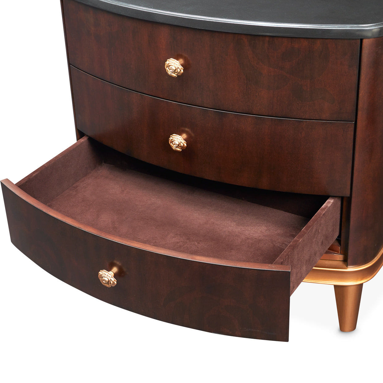 Camellia Field Warm Pecan Nightstand - Ornate Home
