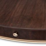 Camellia Field Warm Pecan Oval Cocktail Table - Ornate Home