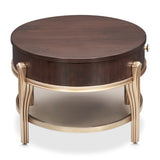 Camellia Field Warm Pecan Oval Cocktail Table - Ornate Home