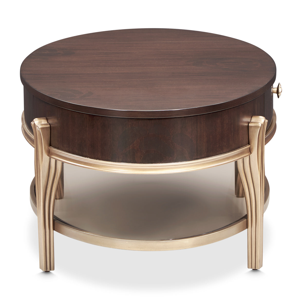 Camellia Field Warm Pecan Oval Cocktail Table - Ornate Home