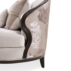 Camellia Field Warm Pecan/Porcini Asymmetrical Velvet Sofa - Ornate Home