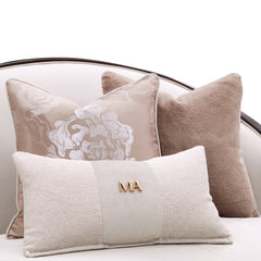 Camellia Field Warm Pecan/Porcini Asymmetrical Velvet Sofa - Ornate Home