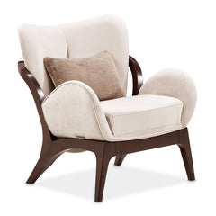 Camellia Field Warm Pecan/Porcini Velvet Accent Chair - Ornate Home