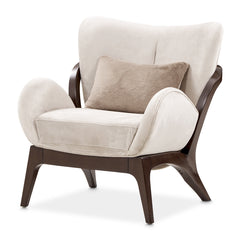 Camellia Field Warm Pecan/Porcini Velvet Accent Chair - Ornate Home