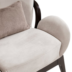 Camellia Field Warm Pecan/Porcini Velvet Accent Chair - Ornate Home