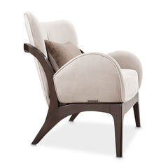 Camellia Field Warm Pecan/Porcini Velvet Accent Chair - Ornate Home