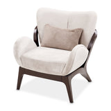 Camellia Field Warm Pecan/Porcini Velvet Accent Chair - Ornate Home