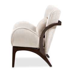 Camellia Field Warm Pecan/Porcini Velvet Accent Chair - Ornate Home