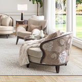 Camellia Field Warm Pecan/Porcini Velvet Matching Chair - Ornate Home