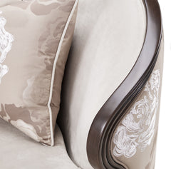 Camellia Field Warm Pecan/Porcini Velvet Matching Chair - Ornate Home