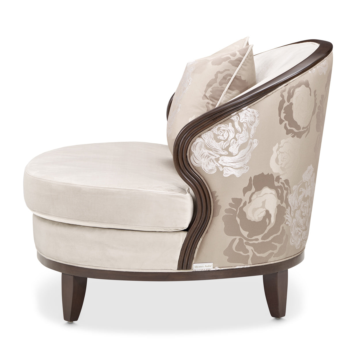 Camellia Field Warm Pecan/Porcini Velvet Matching Chair - Ornate Home