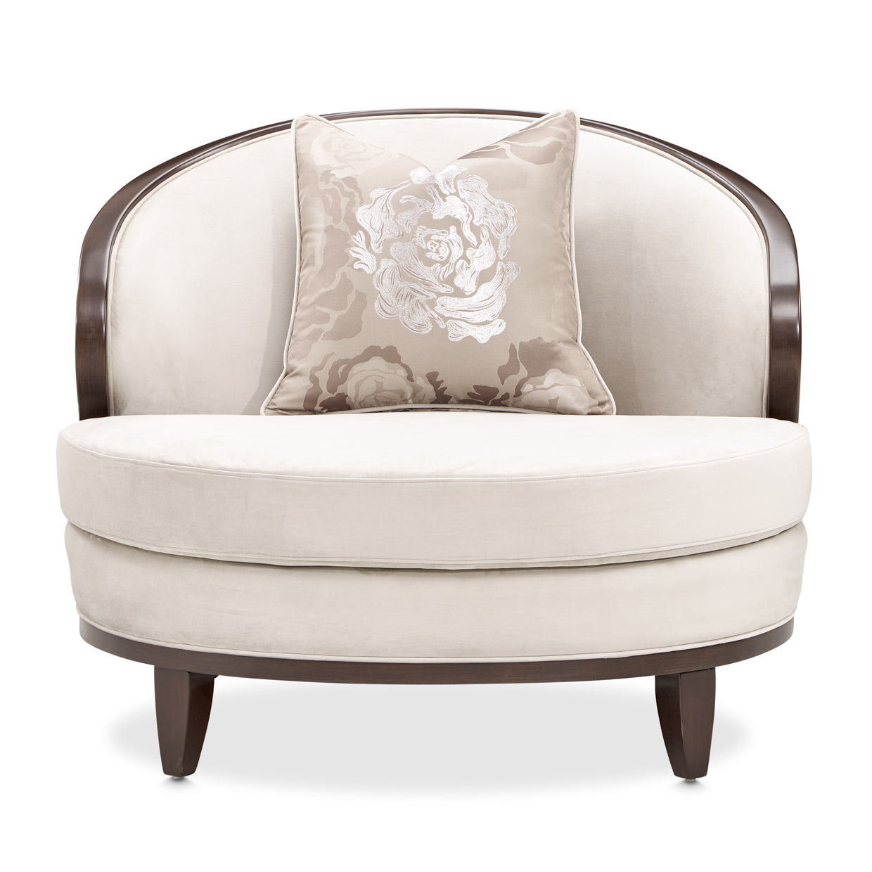 Camellia Field Warm Pecan/Porcini Velvet Matching Chair - Ornate Home