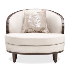 Camellia Field Warm Pecan/Porcini Velvet Matching Chair - Ornate Home