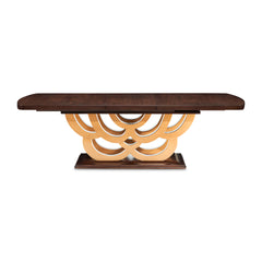 Camellia Field Warm Pecan Rectangular Pedestal Dining Table - Ornate Home