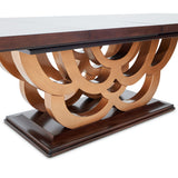 Camellia Field Warm Pecan Rectangular Pedestal Dining Table - Ornate Home