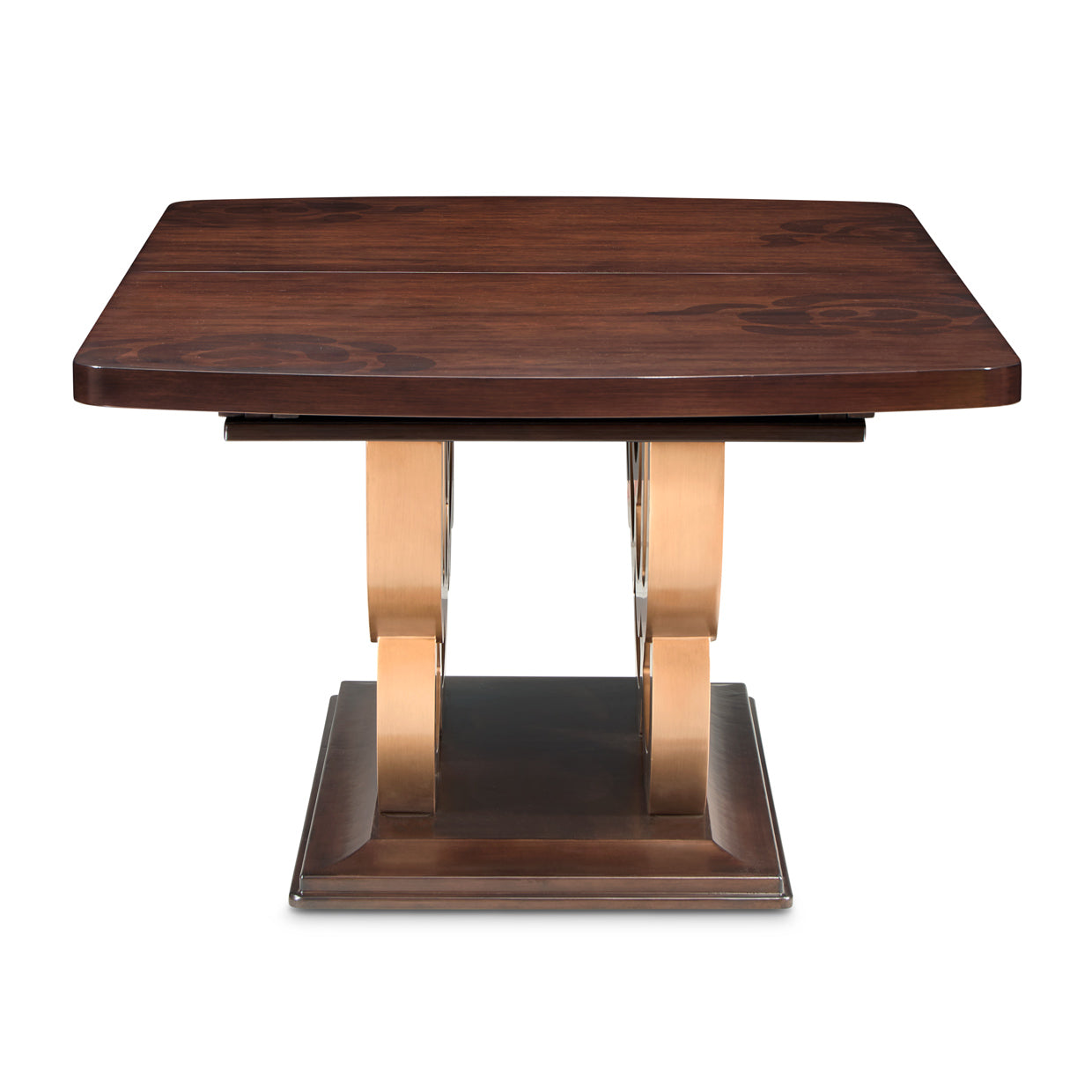 Camellia Field Warm Pecan Rectangular Pedestal Dining Table - Ornate Home