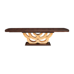Camellia Field Warm Pecan Rectangular Pedestal Dining Table - Ornate Home