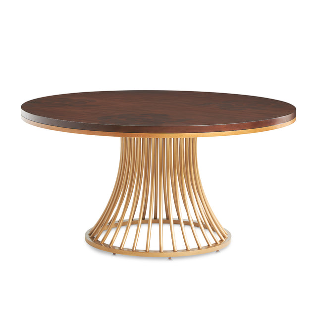 Camellia Field Warm Pecan Round Dining Table - Ornate Home