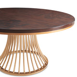 Camellia Field Warm Pecan Round Dining Table - Ornate Home