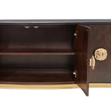 Camellia Field Warm Pecan Sideboard with Mirror - Ornate Home