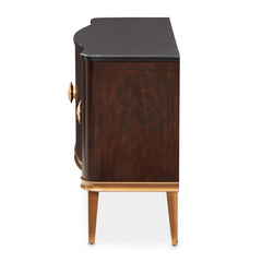 Camellia Field Warm Pecan Sideboard with Mirror - Ornate Home