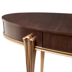 Camellia Field Warm Pecan Vanity Desk - Ornate Home