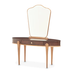 Camellia Field Warm Pecan Vanity with Mirror - Ornate Home
