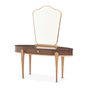 Camellia Field Warm Pecan Vanity with Mirror - Ornate Home