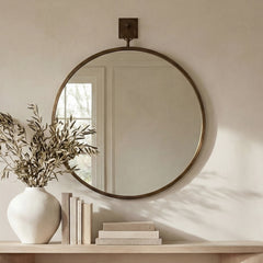 Cameo Aged Brass Mirror - Ornate Home
