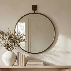 Cameo Aged Brass Mirror - Ornate Home