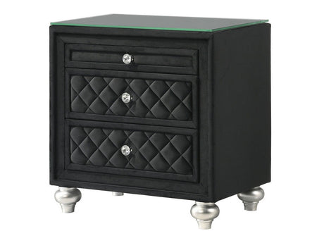 Cameo Black Nightstand - Ornate Home