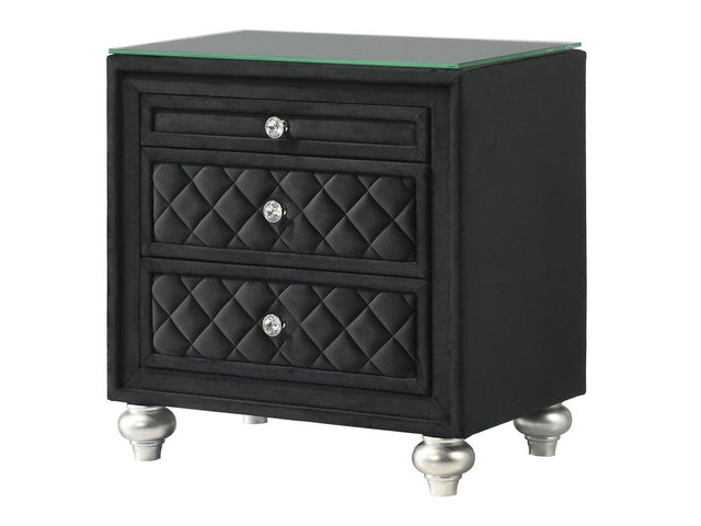 Cameo Black Nightstand - Ornate Home