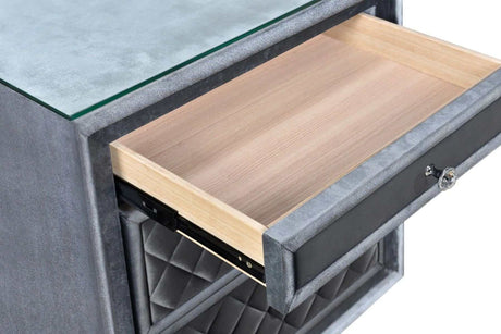 Cameo Gray Nightstand - Ornate Home