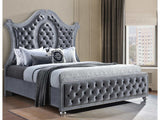 Cameo Gray Upholstered Panel Bed - Ornate Home