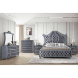 Cameo Gray Upholstered Panel Bed - Ornate Home