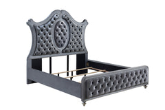 Cameo Gray Upholstered Panel Bed - Ornate Home