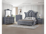Cameo Gray Upholstered Panel Bedroom Set - Ornate Home