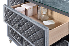 Cameo Gray Upholstered Panel Bedroom Set - Ornate Home