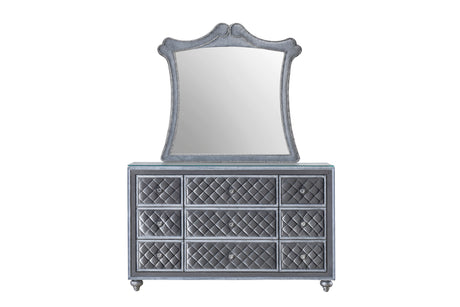 Cameo Gray Upholstered Panel Bedroom Set - Ornate Home