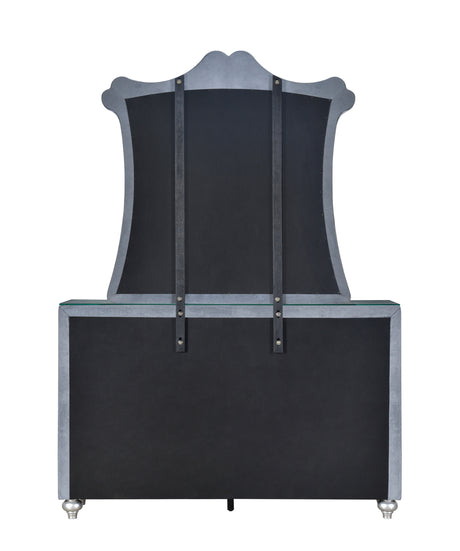 Cameo Gray Upholstered Panel Bedroom Set - Ornate Home