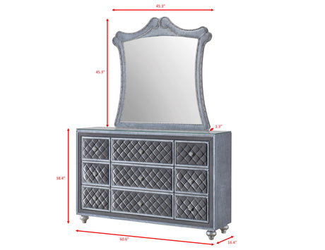 Cameo Gray Upholstered Panel Bedroom Set - Ornate Home