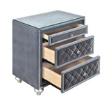 Cameo Gray Upholstered Panel Bedroom Set - Ornate Home