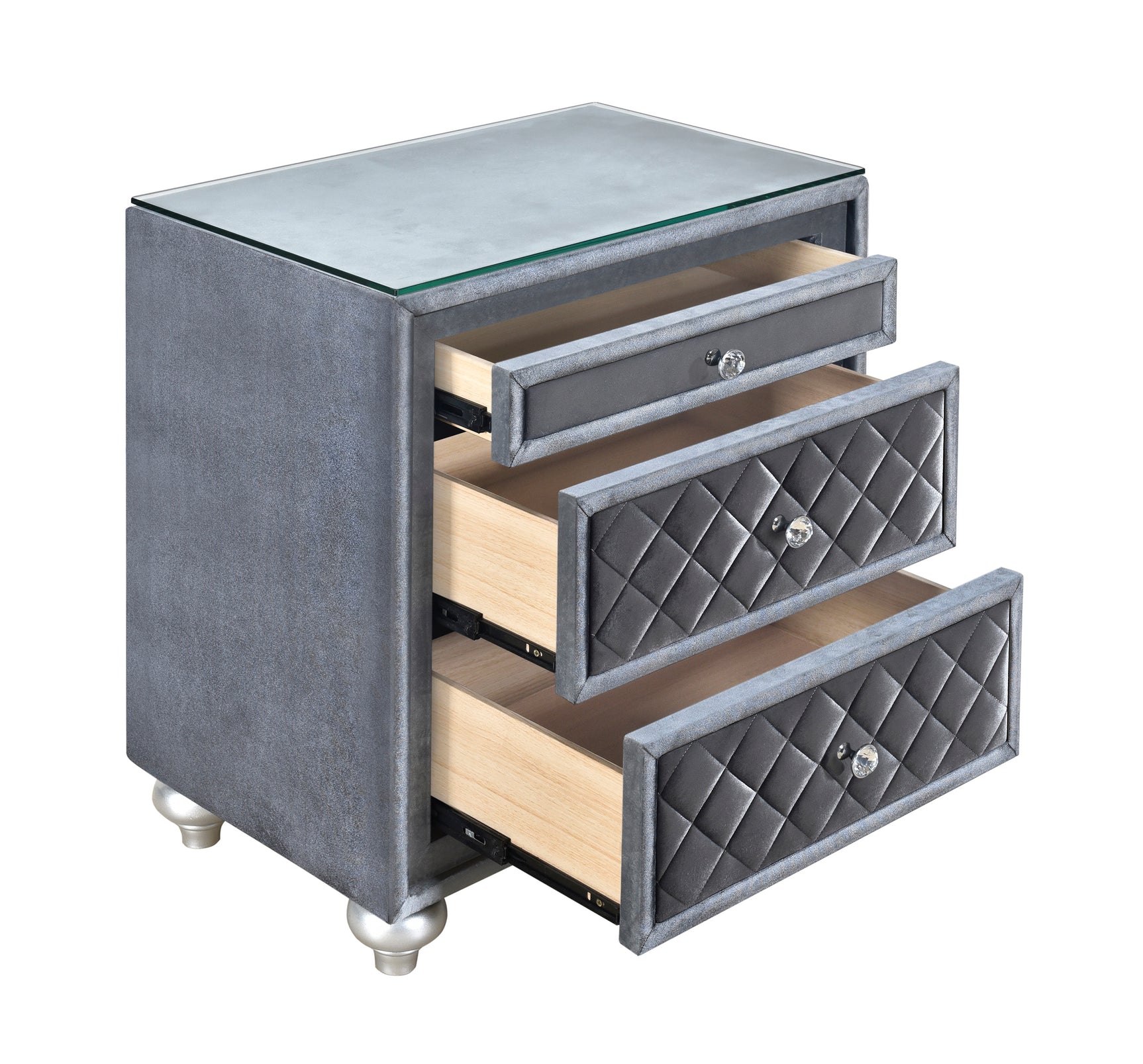 Cameo Gray Upholstered Panel Bedroom Set - Ornate Home