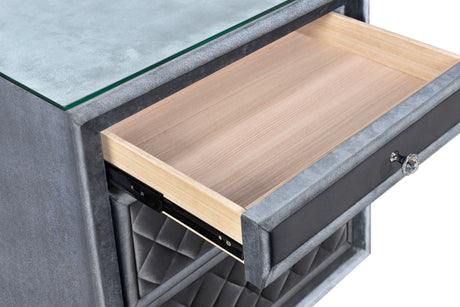 Cameo Gray Upholstered Panel Bedroom Set - Ornate Home